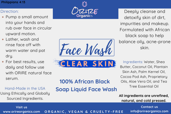 African Black Liquid Soap Face Wash